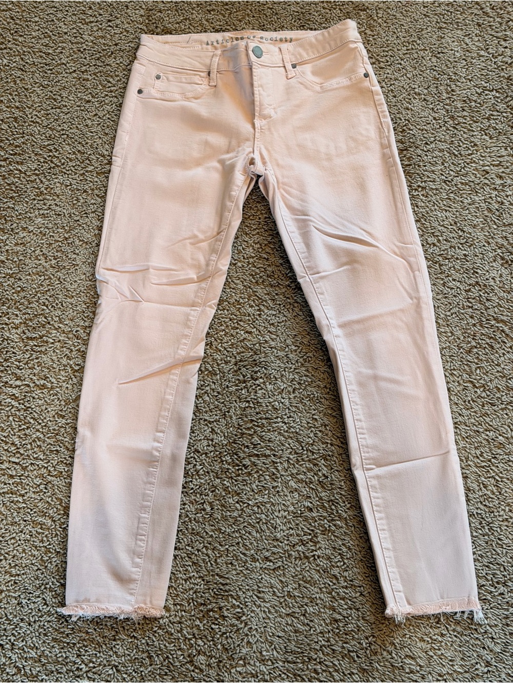 Articles Of Society Pale Pink High-Rise Jeans